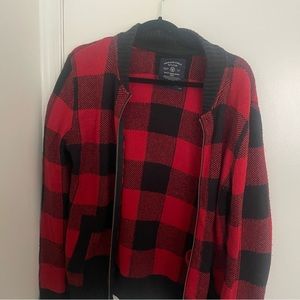 American eagle oversized jacket XS red and black barely worn